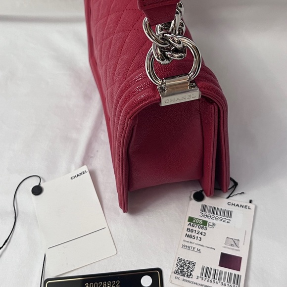 Chanel Small Boy Bag in Red Leather Silver Hardware - Picture 15 of 16